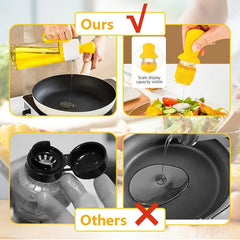 2 In 1 Oil Dispenser With Silicon Brush BBQ Oil Spray Glass Bottle Silicone for Barbecue Cooking Seasoning Bottle Kitchen Tool