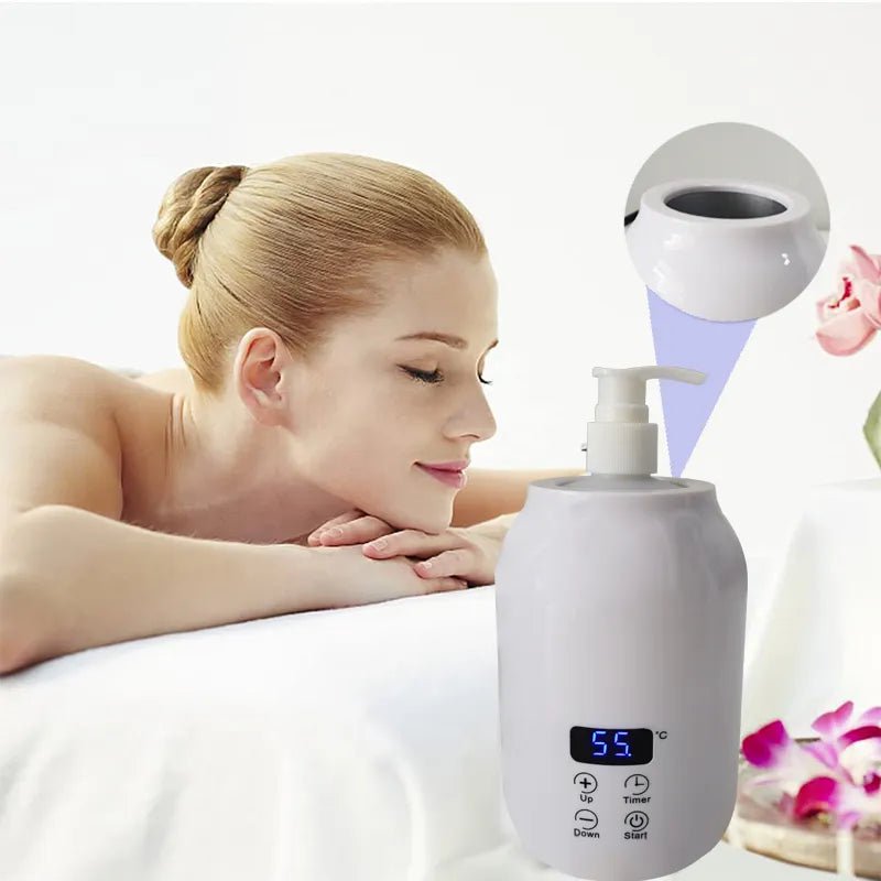 250ML Electric Massage Oil Warmer: Digital Lotion Cream Heater with LED Display, Bottle Dispenser for Home, Pro Salon, Spa Massage