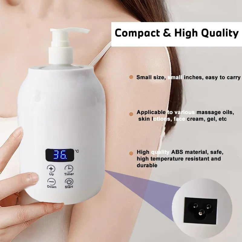 250ML Electric Massage Oil Warmer: Digital Lotion Cream Heater with LED Display, Bottle Dispenser for Home, Pro Salon, Spa Massage