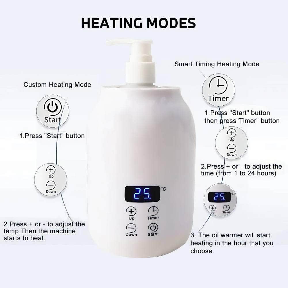 250ML Electric Massage Oil Warmer: Digital Lotion Cream Heater with LED Display, Bottle Dispenser for Home, Pro Salon, Spa Massage