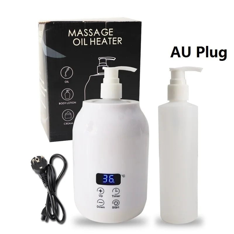 250ML Electric Massage Oil Warmer: Digital Lotion Cream Heater with LED Display, Bottle Dispenser for Home, Pro Salon, Spa Massage White AU Plug / 250ml