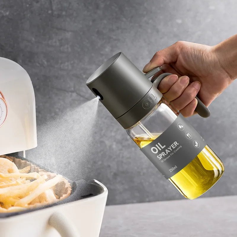 250ml High Borosilicate Glass Oil Spray Bottle – Perfect for Cooking, Air Fryer, Salad, and Baking - Olive Oil Dispenser Mister