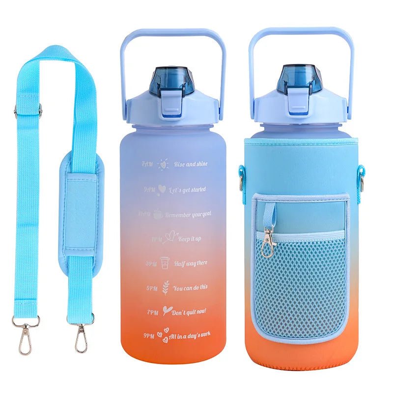 2L Water Bottle Cover Insulator Sleeve Bag Tumbler Bottle Case Bag With Strap Portable For Camping Outdoor Sports Drinkware Bag Blue Orange