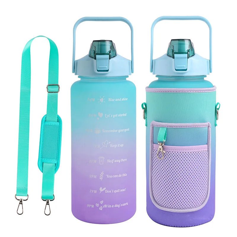 2L Water Bottle Cover Insulator Sleeve Bag Tumbler Bottle Case Bag With Strap Portable For Camping Outdoor Sports Drinkware Bag Green Purple