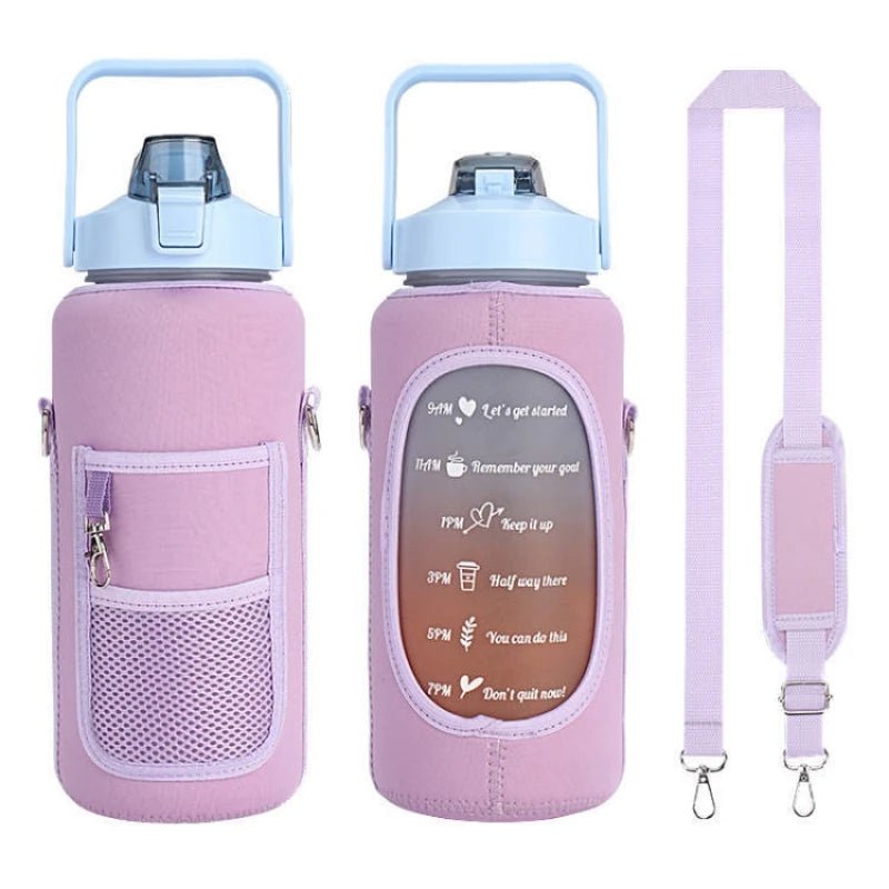 2L Water Bottle Cover Insulator Sleeve Bag Tumbler Bottle Case Bag With Strap Portable For Camping Outdoor Sports Drinkware Bag Purple