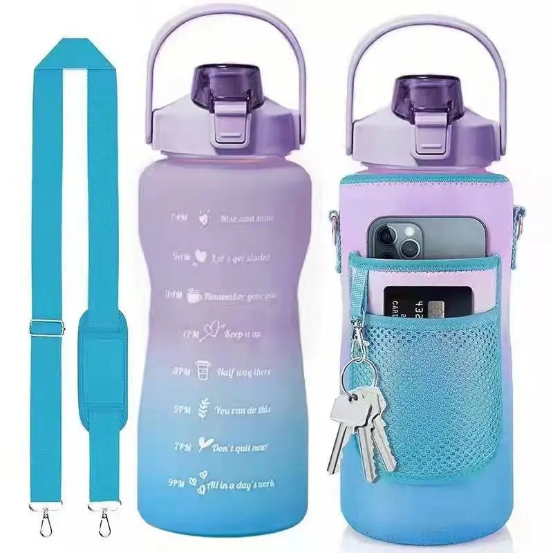 2L Water Bottle Cover Insulator Sleeve Bag Tumbler Bottle Case Bag With Strap Portable For Camping Outdoor Sports Drinkware Bag Purple Blue