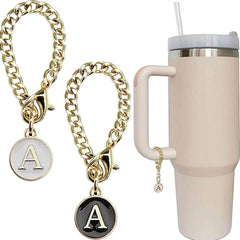 2PCS Initial Name ID Letter Charm Accessories for Stanley Cup - Personalized Handle Charm for Stanley Tumbler