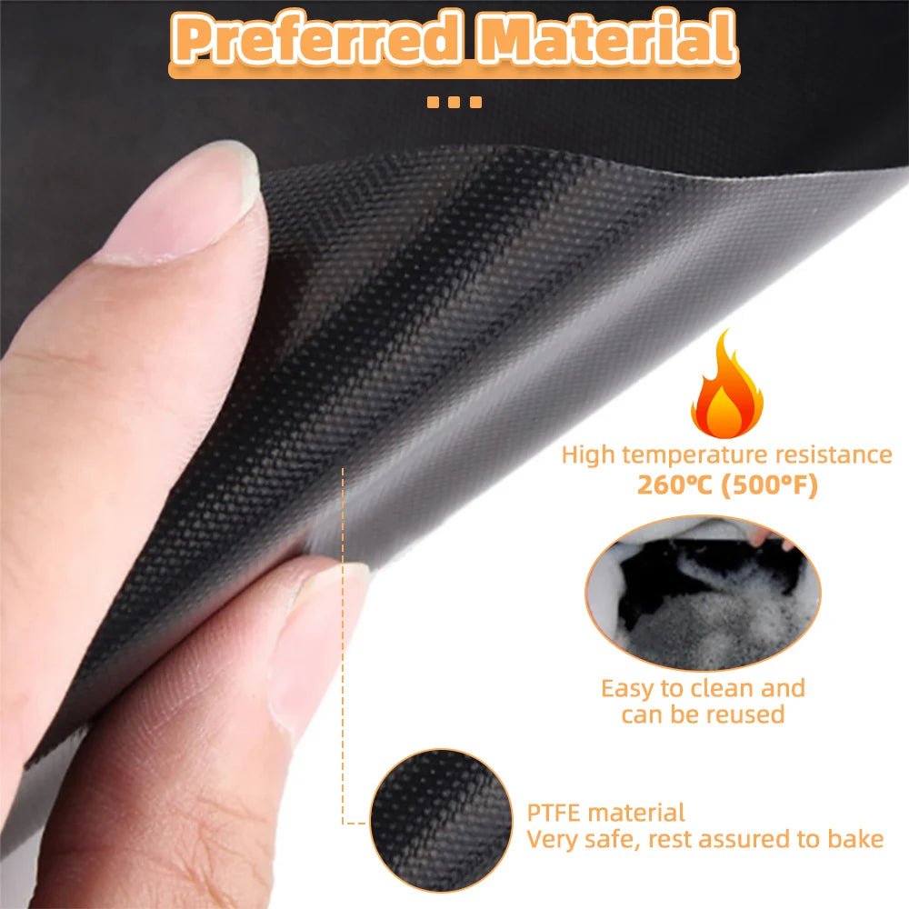 2Pcs Reusable BBQ Grill Mat - Non-Stick Pad for Barbecue, Outdoor Kitchen, Baking - Party Cooking Plate, PTFE BBQ Grill Mat Accessories