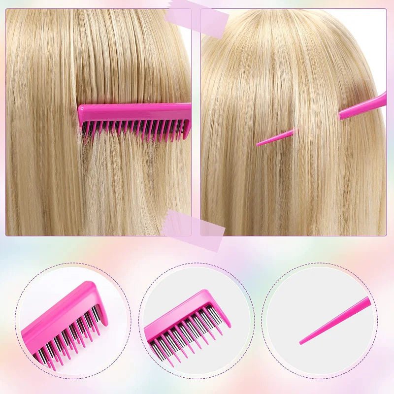 3-10pcs Hair Styling Comb Set Teasing Hair Brush Triple Teasing Comb Rat Tail Combs Edge Brush Hair Tail Tools Braid Tool Loop