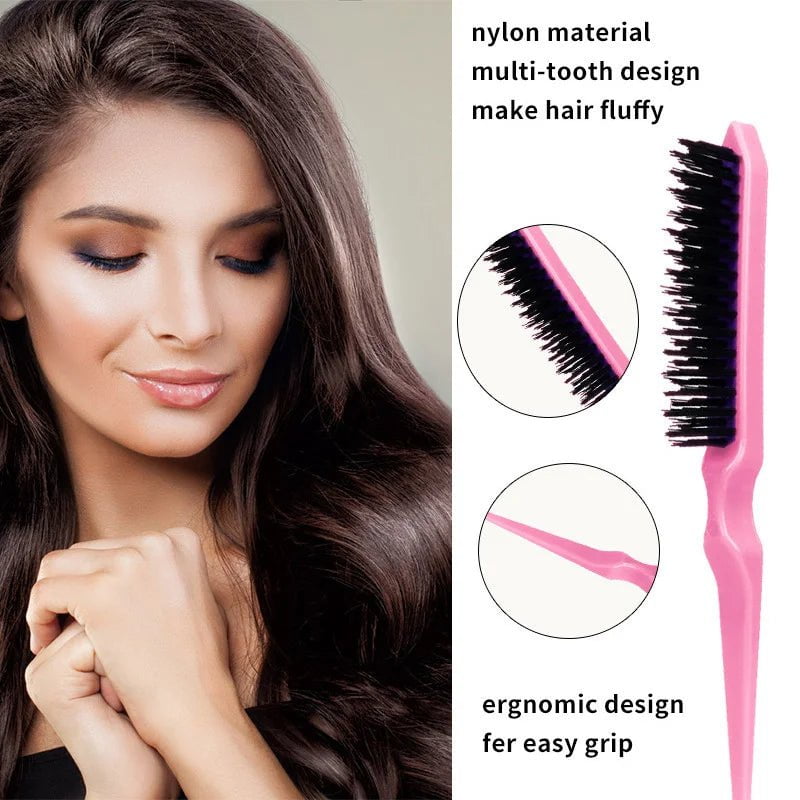 3-10pcs Hair Styling Comb Set Teasing Hair Brush Triple Teasing Comb Rat Tail Combs Edge Brush Hair Tail Tools Braid Tool Loop