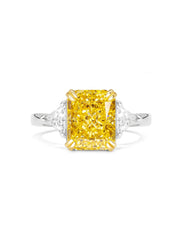 3 Ct Yellow Sapphire Baguette Lab Diamond Ring