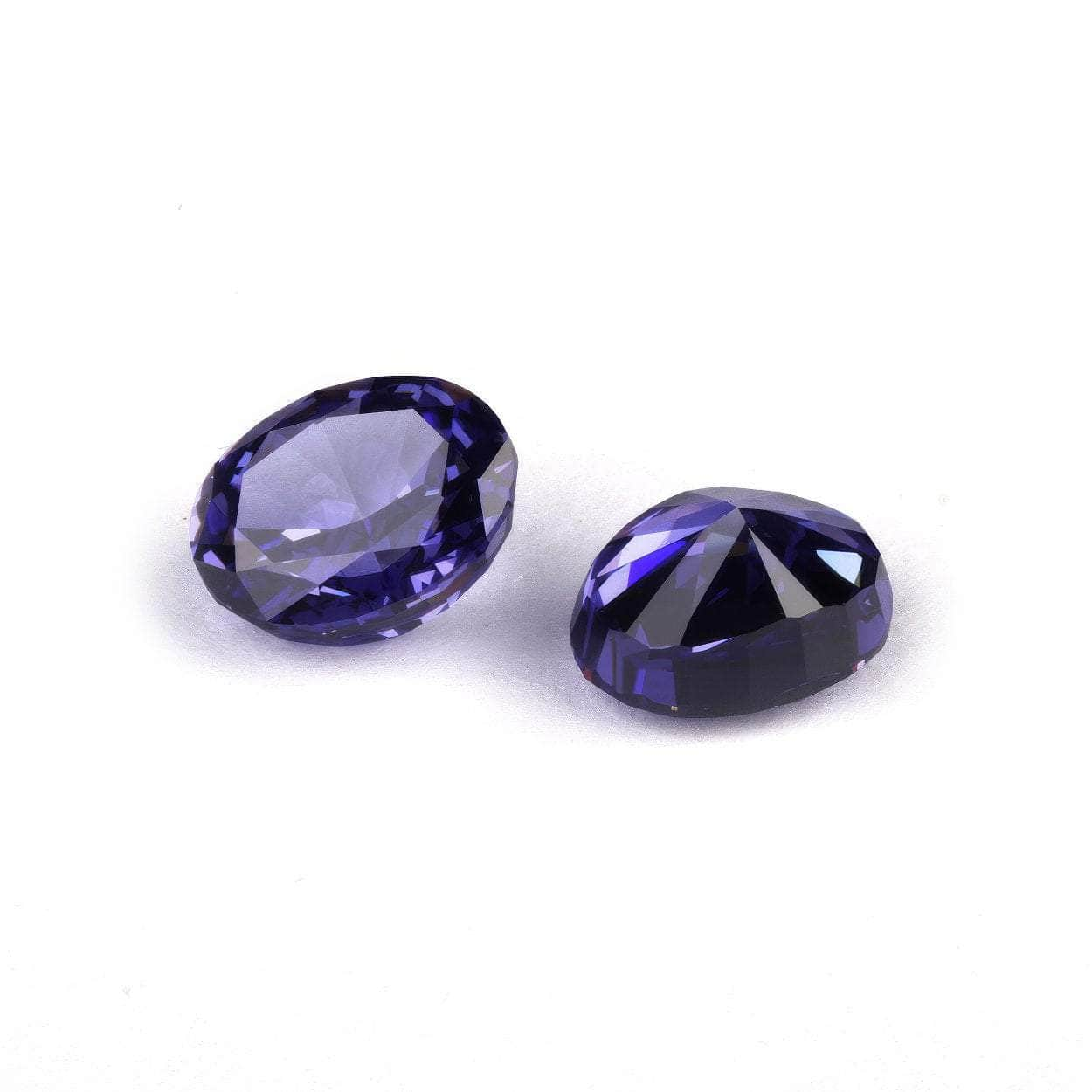 3 Set Amethyst Oval Cut Lab Grown Diamond Gemstone