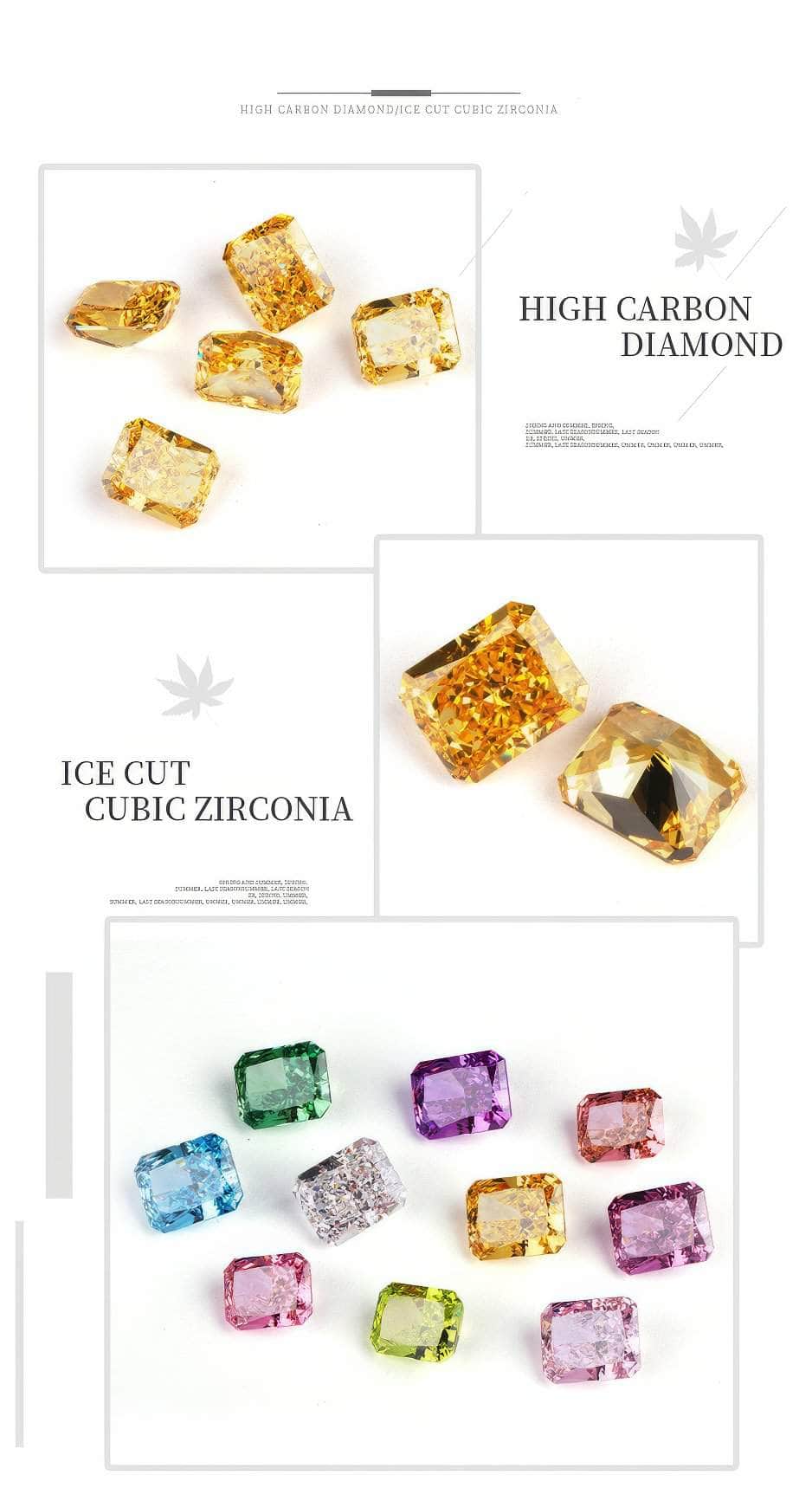 3 Set Canary Yellow Emerald Cut Rectangular Lab Grown Diamond Gemstone
