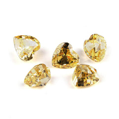 3 Set Canary Yellow Heart Cut Lab Grown Diamond Gemstone