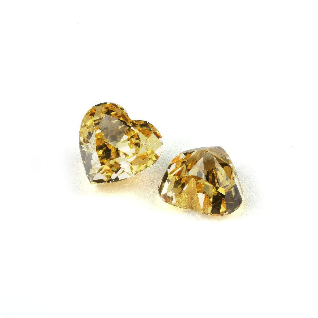 3 Set Canary Yellow Heart Cut Lab Grown Diamond Gemstone