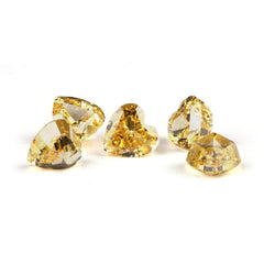 3 Set Canary Yellow Heart Cut Lab Grown Diamond Gemstone