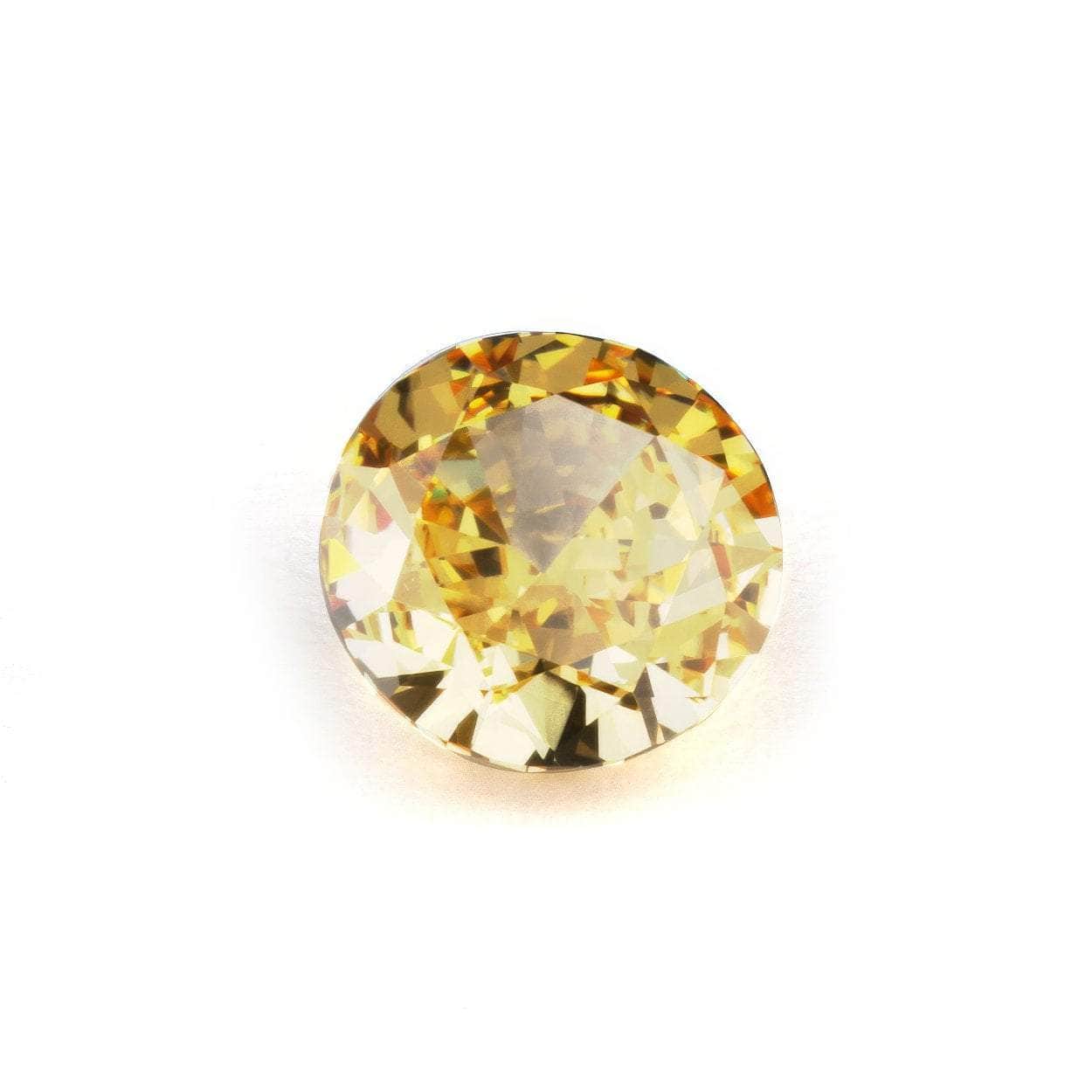 3 Set Canary Yellow Round Cut Lab Grown Diamond Gemstone
