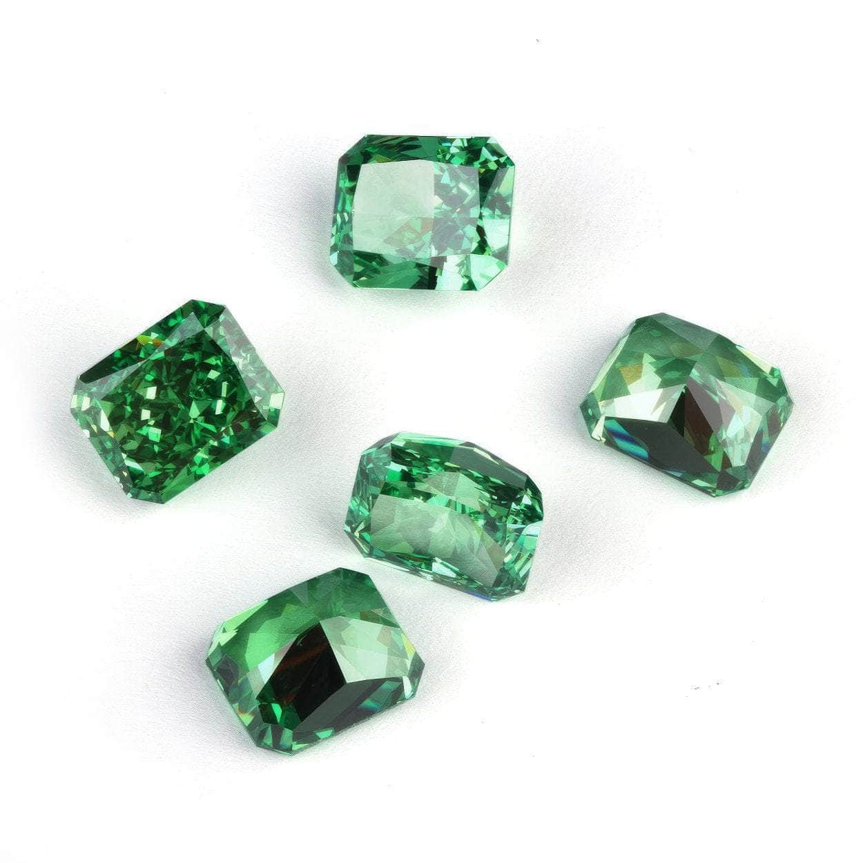 3 Set Emerald Cut Rectangular Lab Grown Diamond Emerald Gemstone