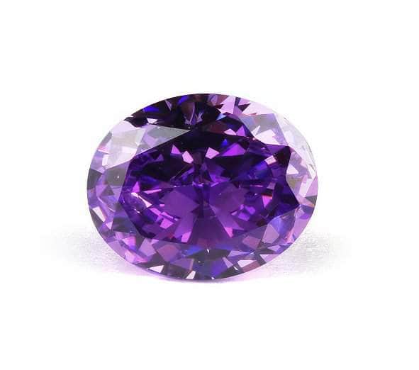 3-Set Purple Amethyst Oval-Cut Lab-Grown Diamond Gemstone