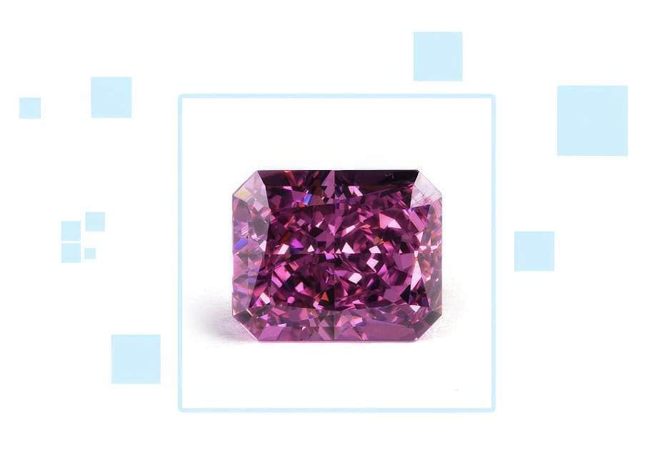 3-Set Rose Pink Emerald-Cut Rectangular Lab-Grown Diamond Gemstone