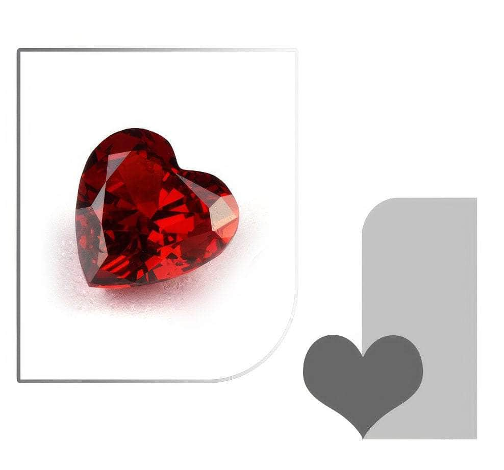 3 Set Ruby Heart Cut Lab Grown Diamond Gemstone