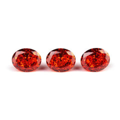 3 Set Ruby Oval Cut Lab Grown Diamond Gemstone