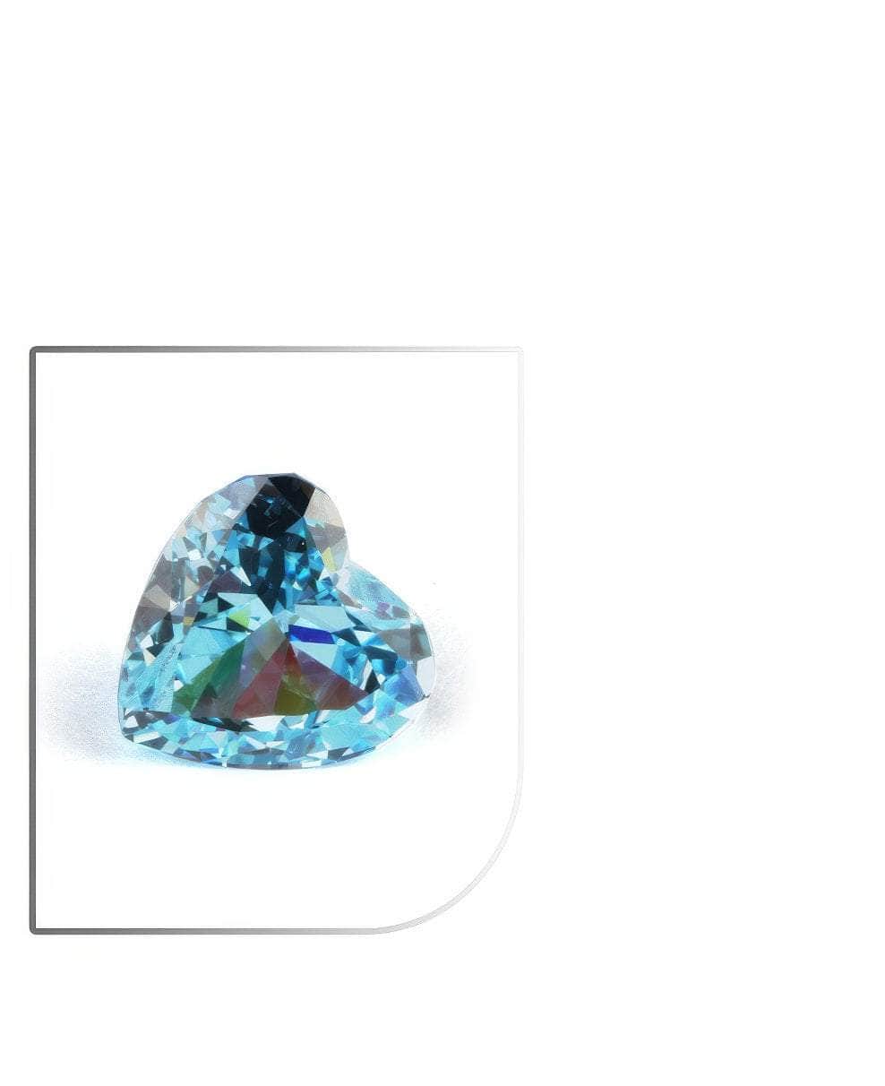 3-Set Sea Blue Heart Cut Lab Grown Diamond Gemstone