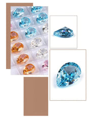 3 Set Sea Blue Pear Cut Lab Grown Diamond Gemstone