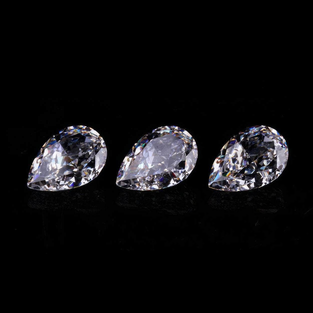 3 Set White Crystal Pear Cut Lab Grown Diamond Gemstone