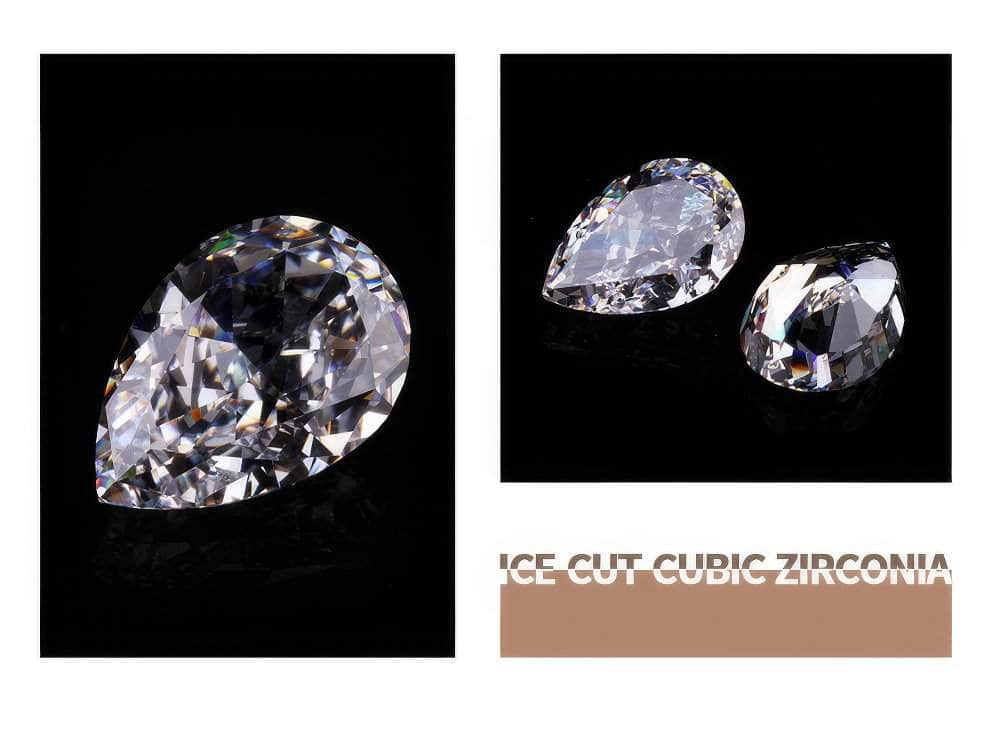 3 Set White Crystal Pear Cut Lab Grown Diamond Gemstone