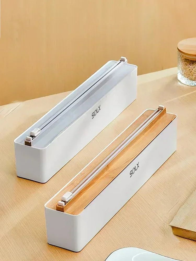 3-in-1 Aluminum Film Wrap Cutter - Wall-Mount Paper Towel Holder, Cling Film Cutting Holder, Plastic Wrap Dispenser, Kitchen Organizer