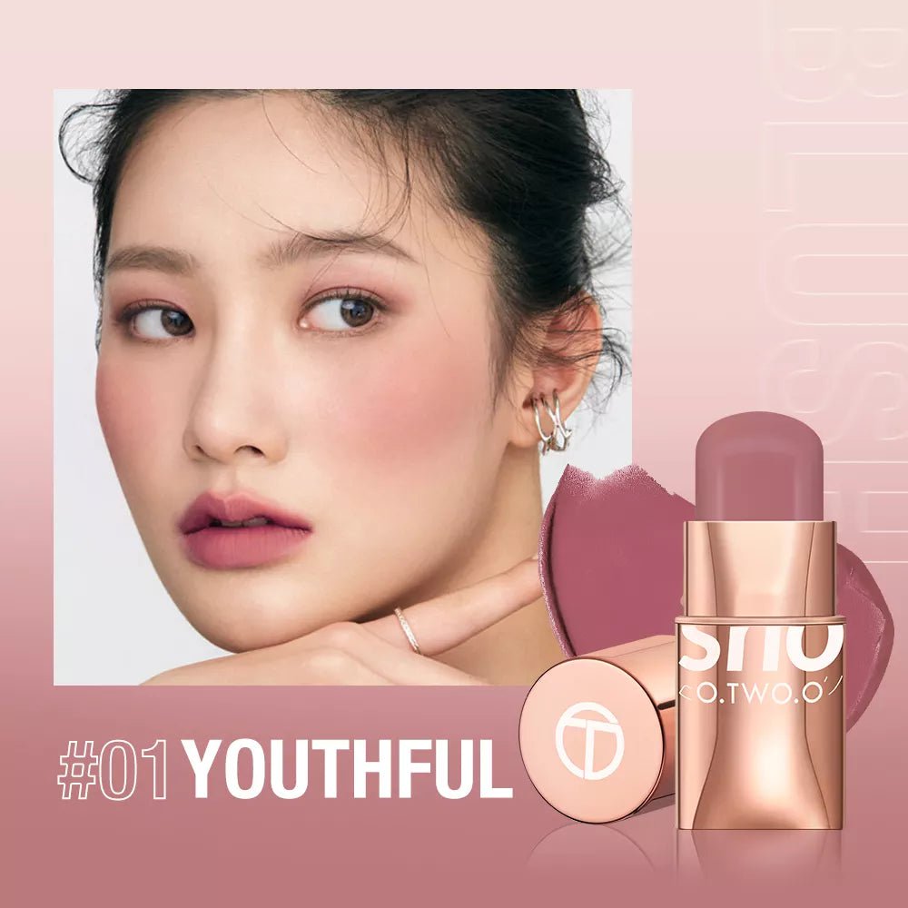 3-in-1 Lipstick Blush Stick: Eyes, Cheek, and Lip Tint - Buildable, Waterproof, Lightweight Cream Multi-Stick Makeup for Women YOUTHFUL / CHINA