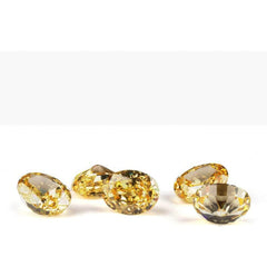 3 Set Canary Yellow Oval Cut Lab Grown Diamond Gemstone