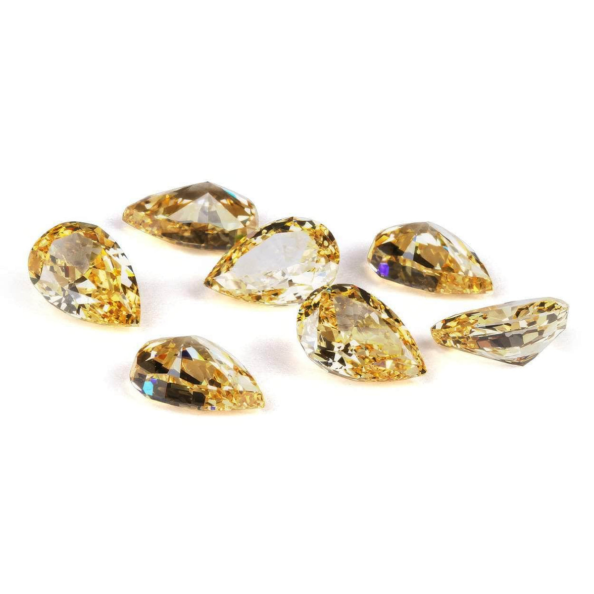 3 Set Canary Yellow Pear Cut Lab Grown Diamond Gemstone 3*5mm / Canary / Pear
