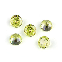 3 Set Lemon Quartz Round Cut Lab Grown Diamond Gemstone