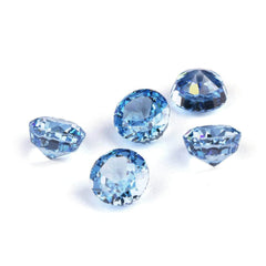 3 Set Of Blue Sapphire Round Cut Lab Grown Diamond Gemstone