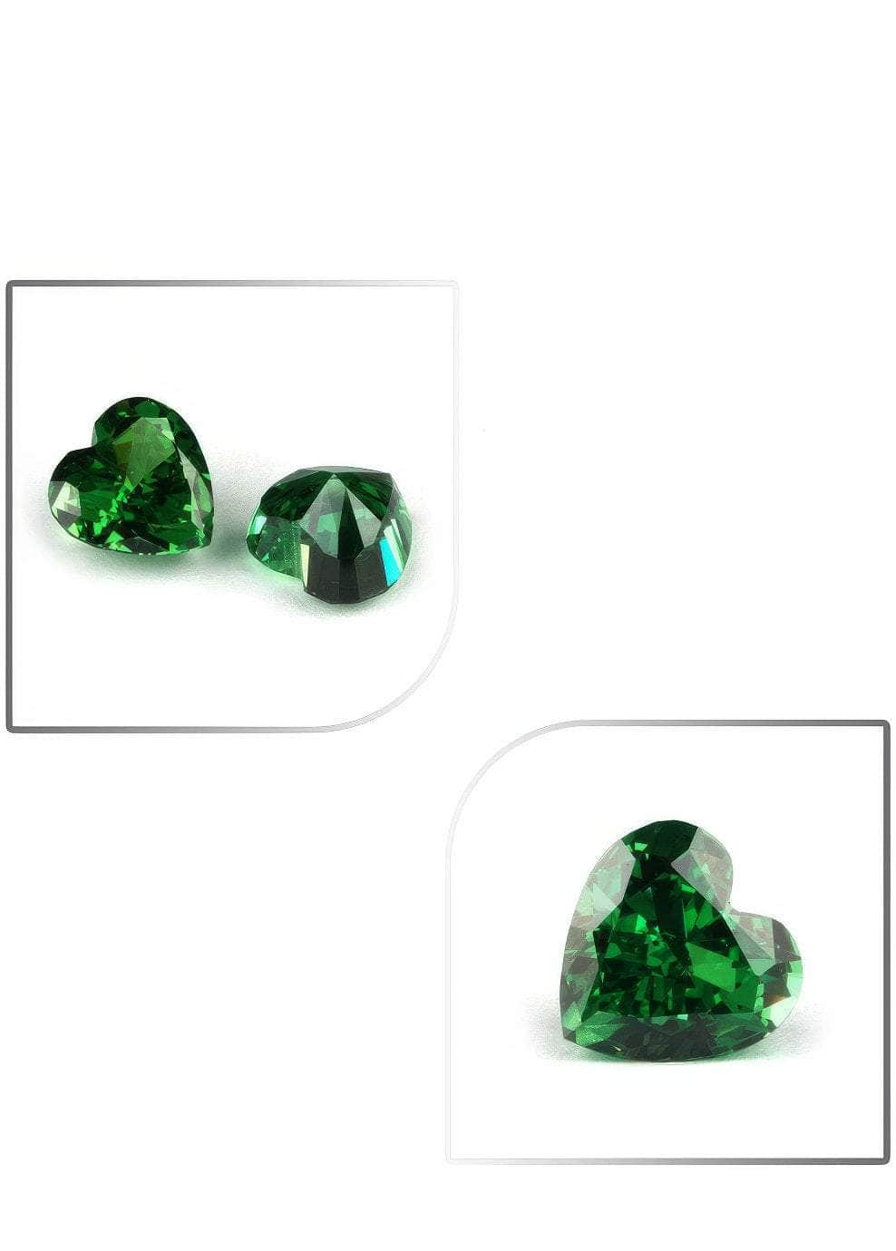 3 Set Of Emerald Heart Cut Lab Grown Diamond Gemstone