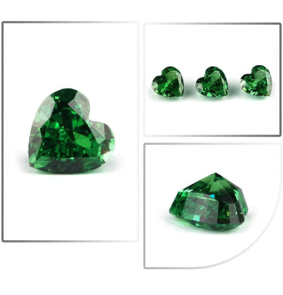 3 Set Of Emerald Heart Cut Lab Grown Diamond Gemstone