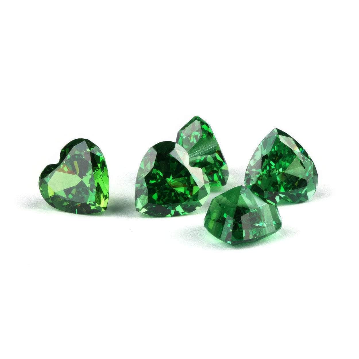 3 Set Of Emerald Heart Cut Lab Grown Diamond Gemstone 5*5mm / Emerald / Heart