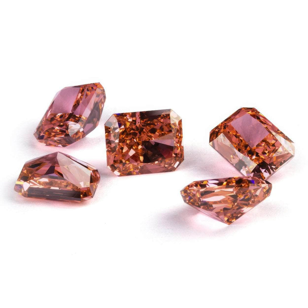 3 Set Of Morganite Emerald Cut Rectangular Lab Grown Diamond Gemstone 4*6mm / Morganite / Emerald