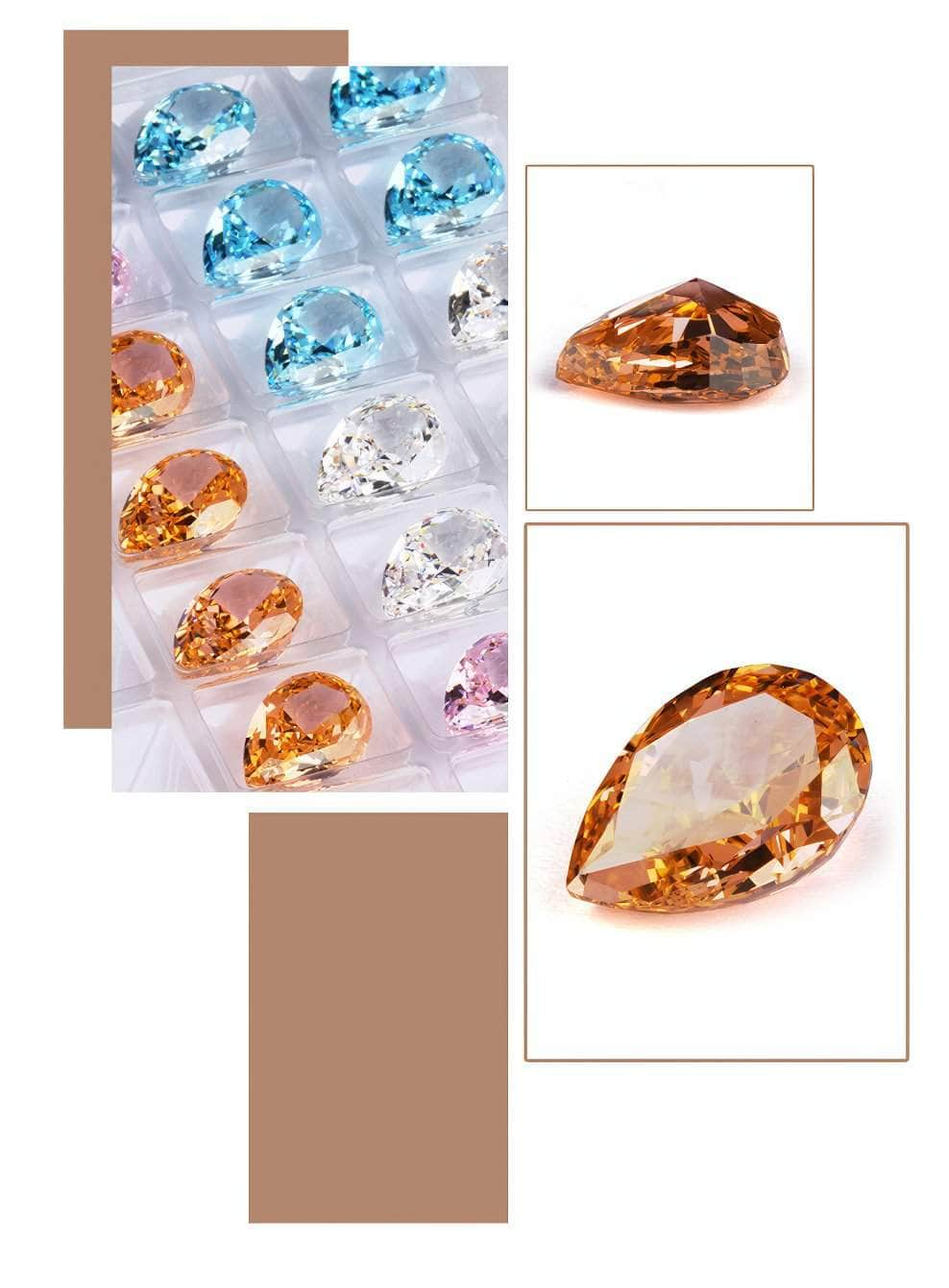 3 Set Of Morganite Pear Cut Lab Grown Diamond Gemstone