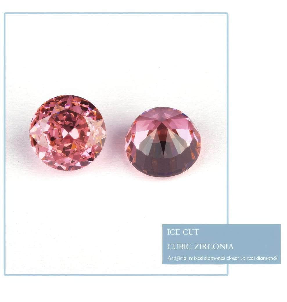 3 Set Of Morganite Round-Cut Lab-Grown Diamond Gemstone