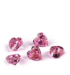 3 Set Of Pink Sapphire Heart-Cut Lab-Grown Diamond Gemstone