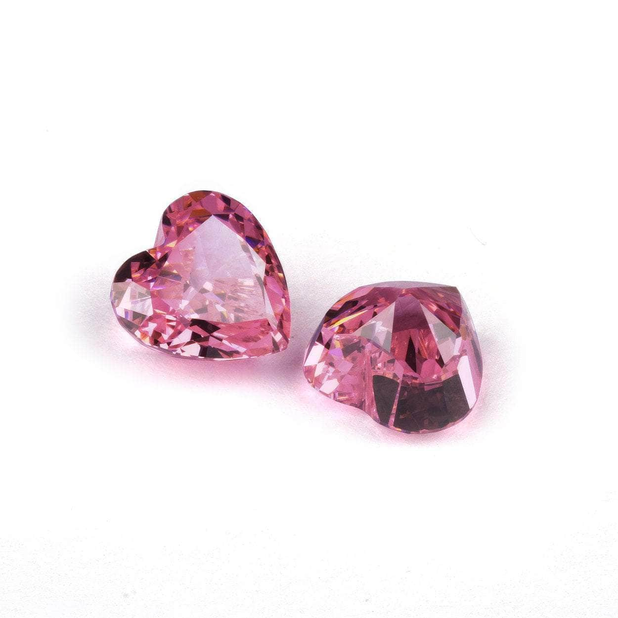 3 Set Of Pink Sapphire Heart-Cut Lab-Grown Diamond Gemstone