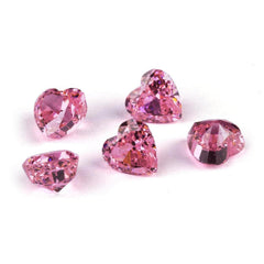 3 Set Of Pink Sapphire Heart-Cut Lab-Grown Diamond Gemstone