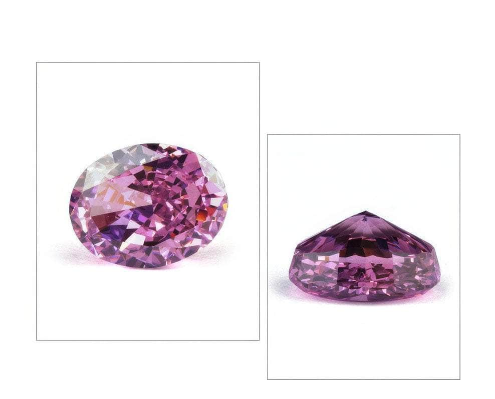 3 Set Of Purple Sapphire Oval-Cut Lab-Grown Diamond Gemstone