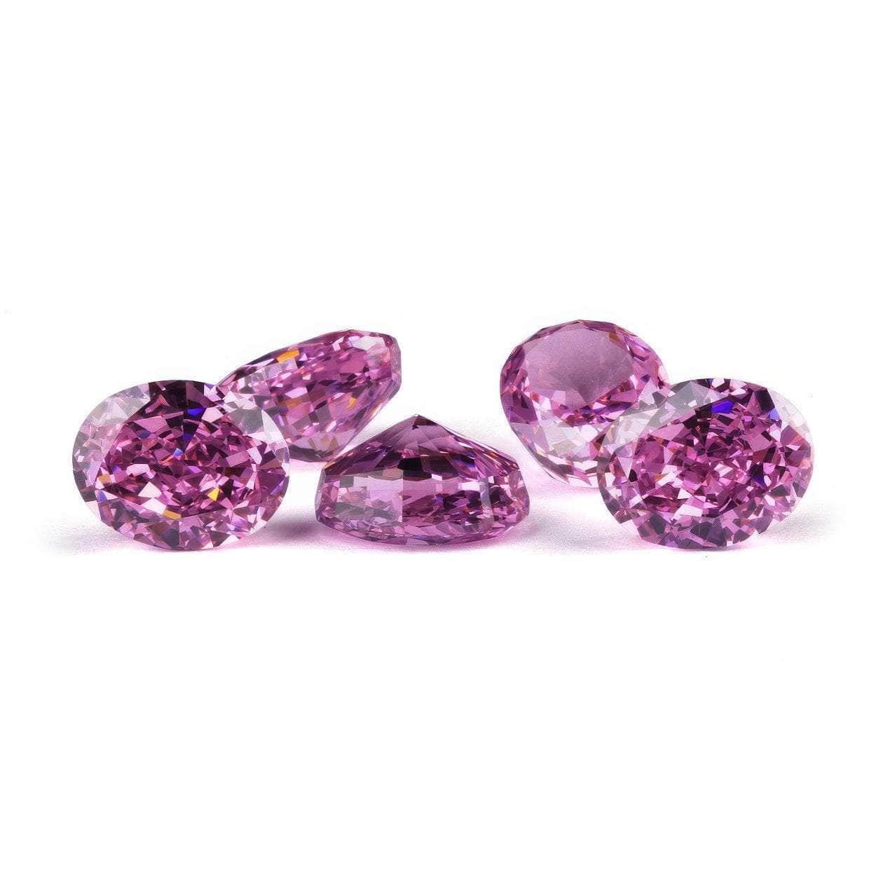 3 Set Of Purple Sapphire Oval-Cut Lab-Grown Diamond Gemstone