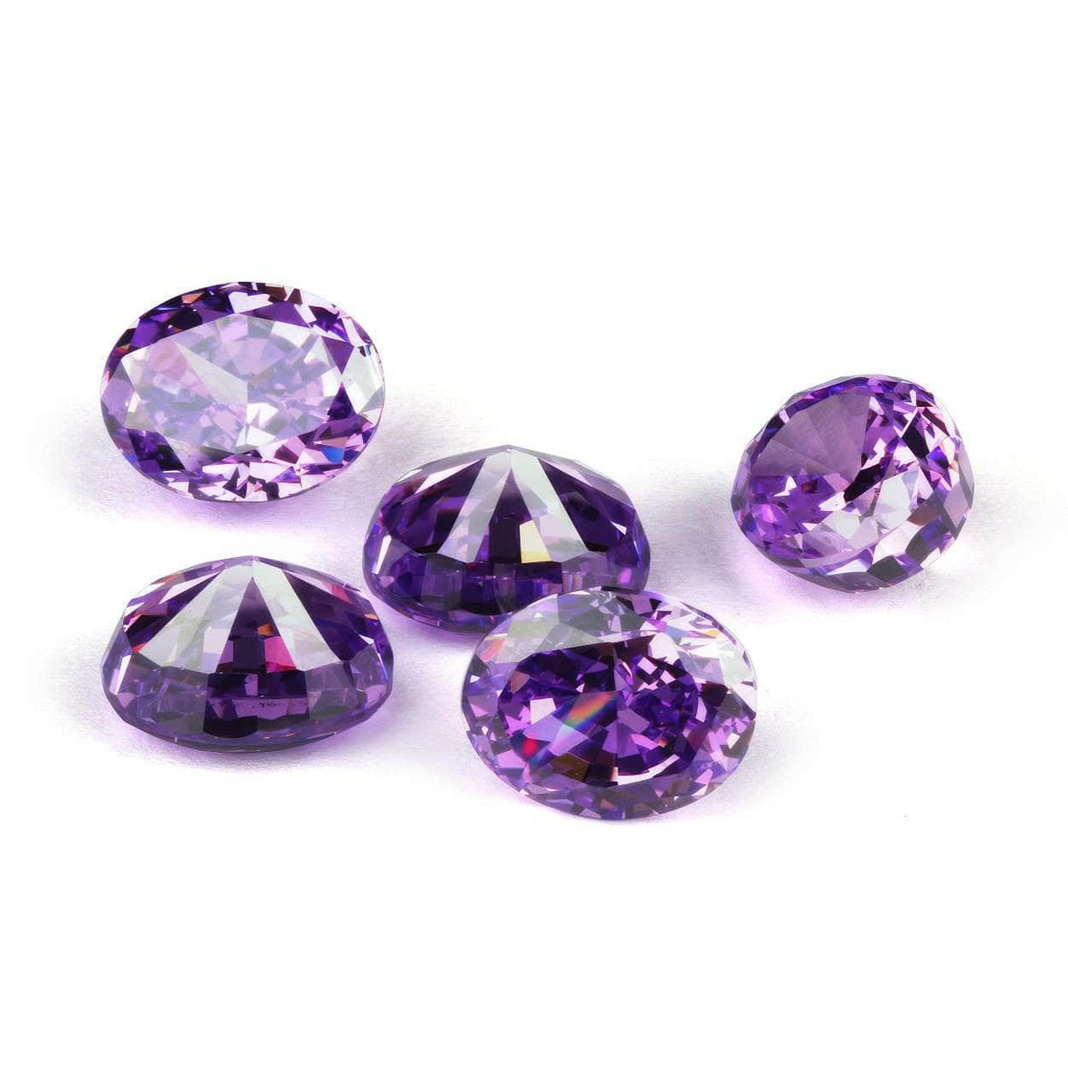 3-Set Purple Amethyst Oval-Cut Lab-Grown Diamond Gemstone 3*5mm / Purple Amethyst / Oval