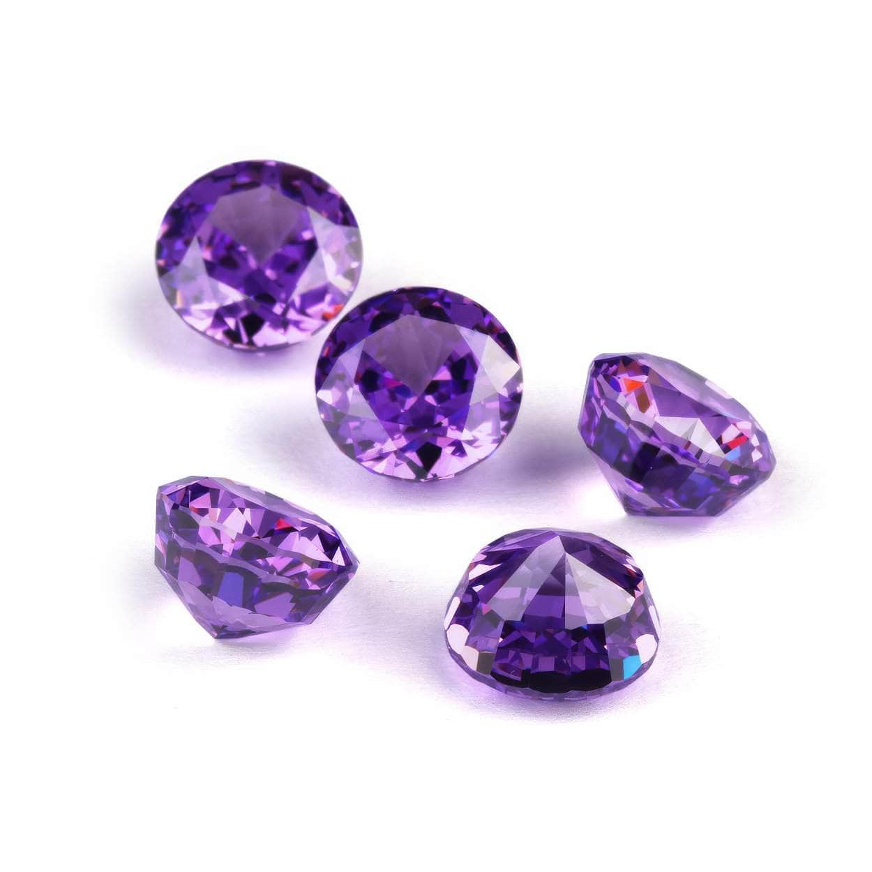 3-Set Purple Amethyst Round Cut Lab Grown Diamond Gemstone 4mm / Purple Amethyst / Round