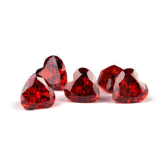 3 Set Ruby Heart Cut Lab Grown Diamond Gemstone